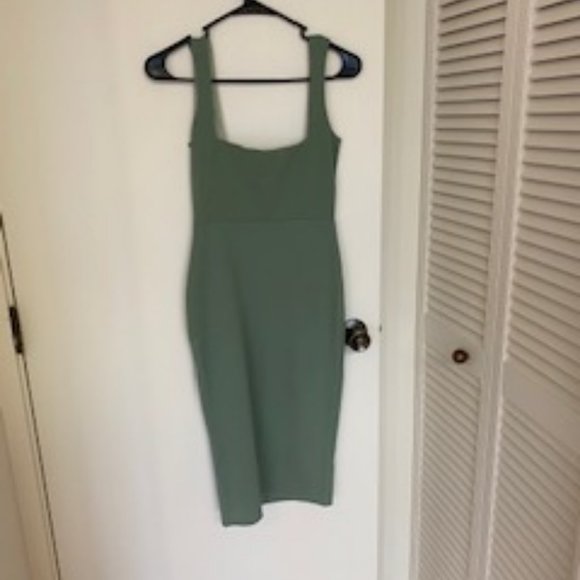 Nasty Gal Square Neck Slit Midi Dress - Picture 7 of 7